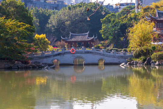 福州黎明湖公园中式园林