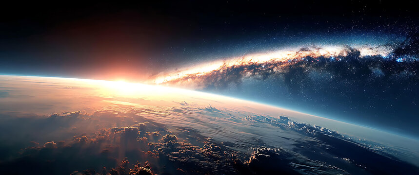 宇宙星空中的地球美景