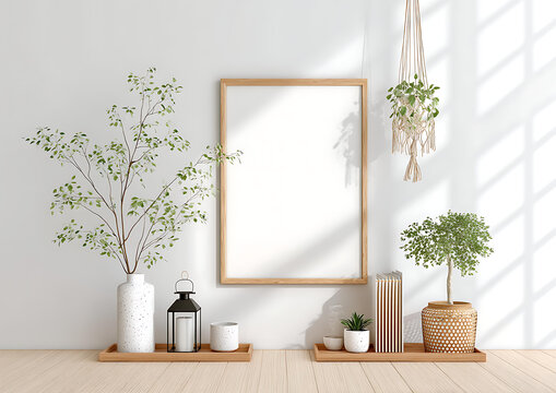 现代极简室内植物摆设场景