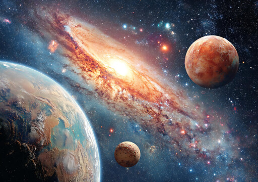 浩瀚宇宙中的星系与行星