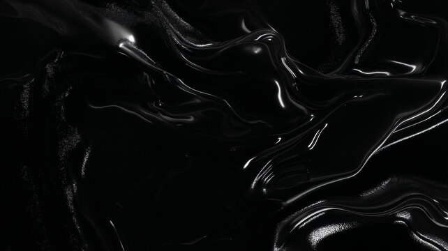 抽象黑色液体流动纹理背景图