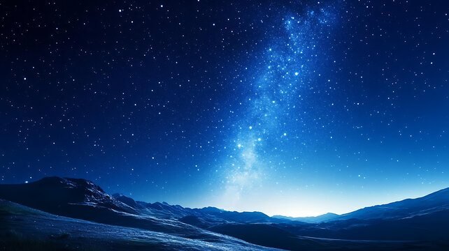 夜空中的壮丽群山
