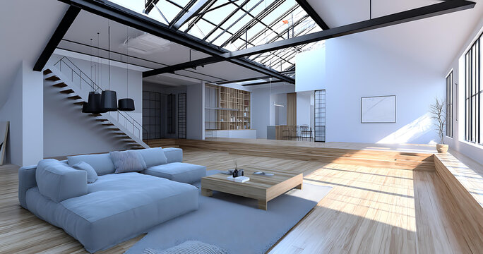 现代工业loft公寓室内设计
