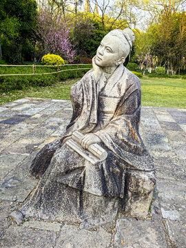 孔子授业坪讲学场景古代人物雕塑
