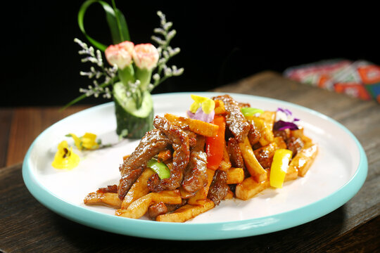 杏鲍菇炒牛肉
