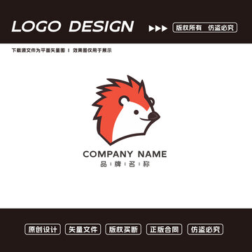 卡通刺猬logo标志