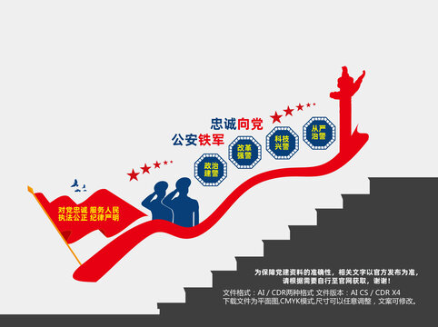 公安局楼梯文化墙