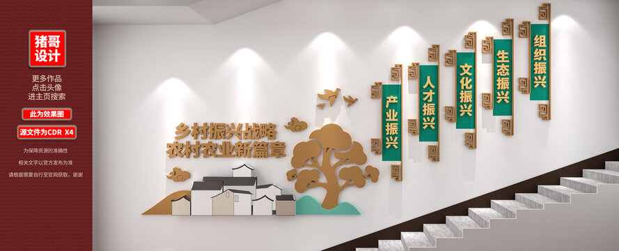 乡村振兴楼梯文化墙