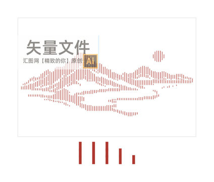 线条山水图