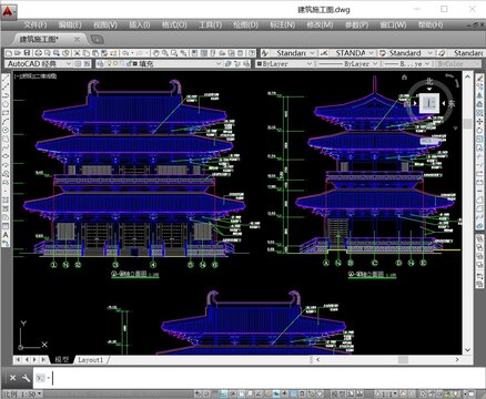 唐风藏经阁CAD施工图