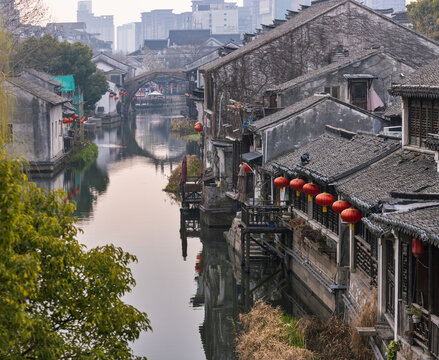 南浔古镇日落