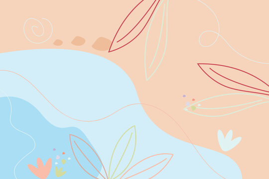清新手绘风自然元素插画