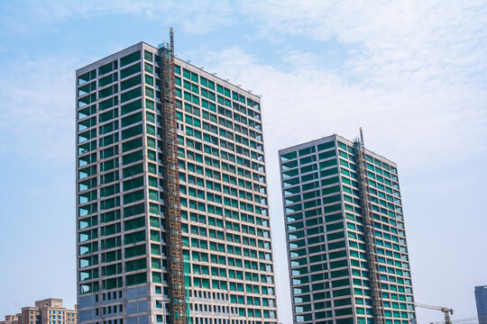 在建的现代化高楼大厦