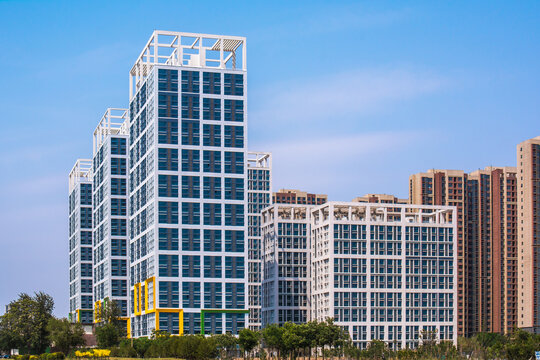 现代风格高楼建筑群景观