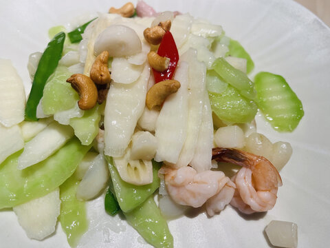 减脂轻食瘦身虾仁时蔬腰果小炒