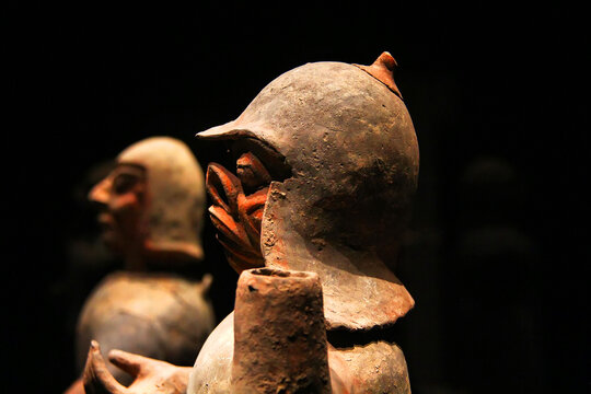 古代陶俑特写