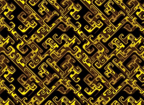 古典金色几何纹无缝图案