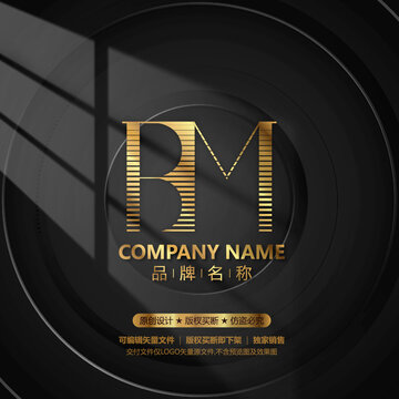 BM字母LOGO现代感设计