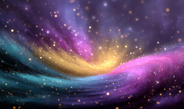 抽象多彩闪耀宇宙背景图
