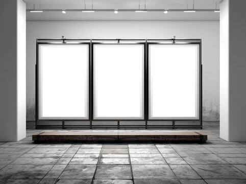 现代室内设计空置画廊展厅展示