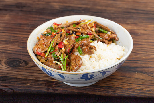 小炒猪肝盖码饭