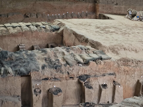 古代遗址考古发掘现场