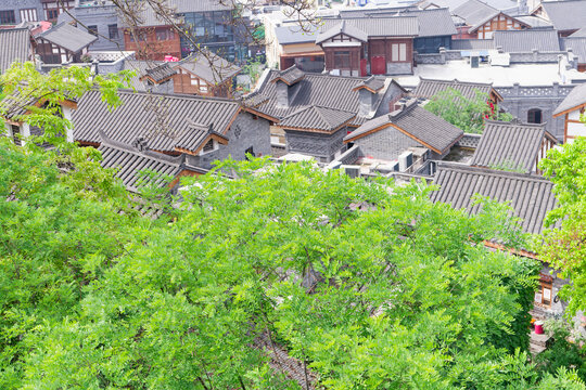 十八梯绿树掩映下的中式古建筑群