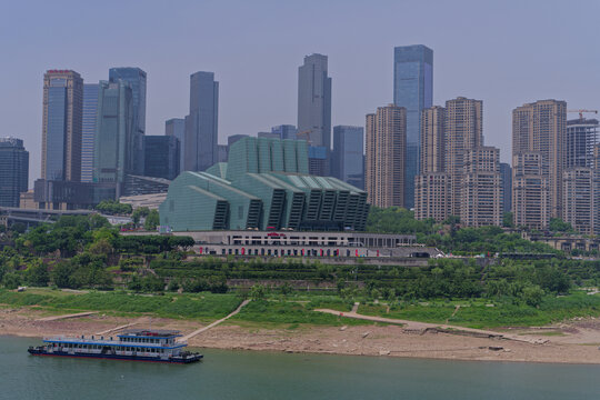 重庆江边城市与特色建筑景观