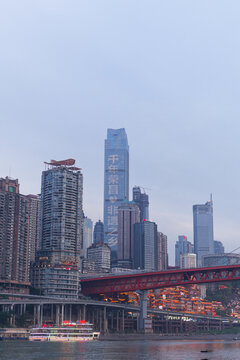 重庆城市江岸风光景致