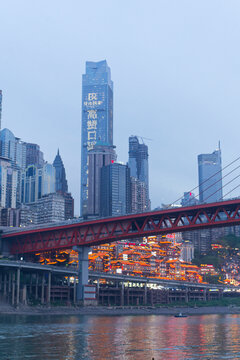 重庆城市江桥夜景风光
