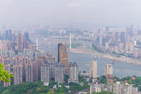 重庆城市江景俯瞰风光