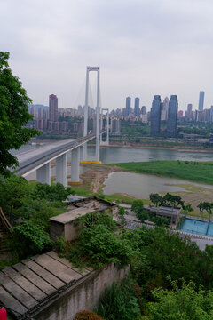 城市跨江大桥风景