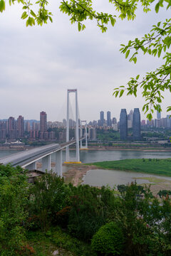 重庆江景大桥风光