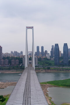 重庆跨江大桥城市风光