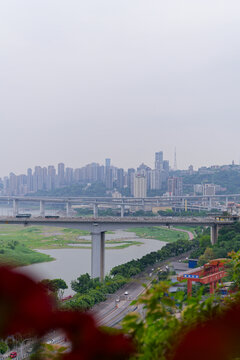 重庆城市桥梁与江景风光