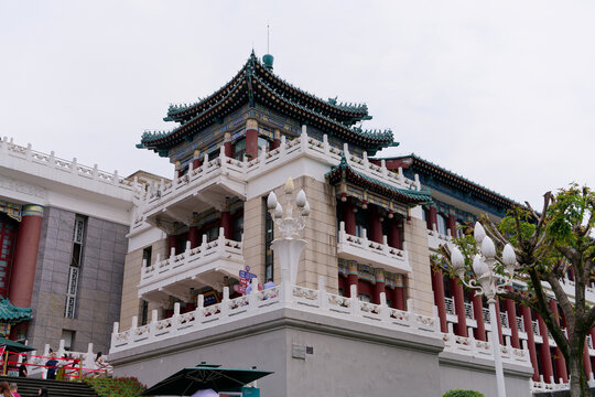 重庆人民大礼堂风光中式风格古典建筑一角