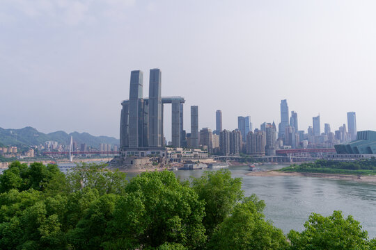 重庆都市江畔风光景致
