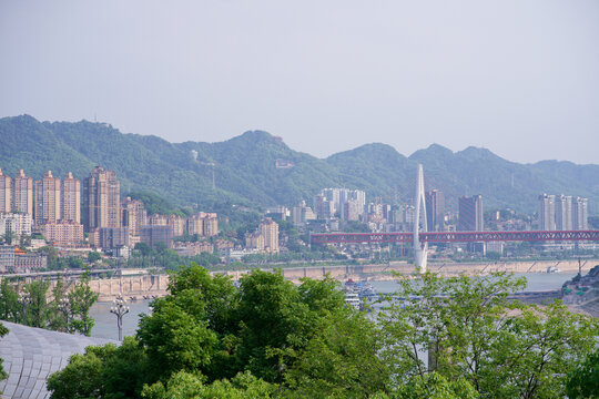 重庆江景与桥梁风光