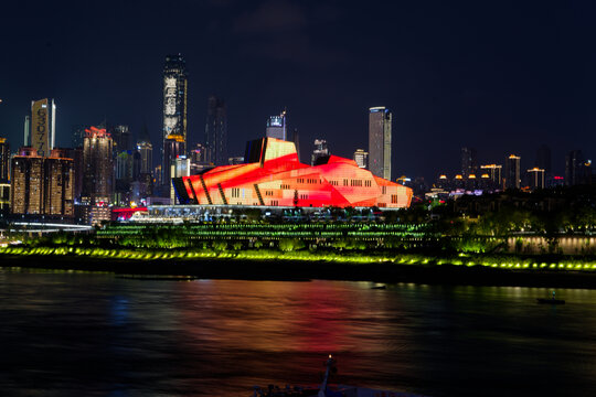 重庆夜景之璀璨剧院风光