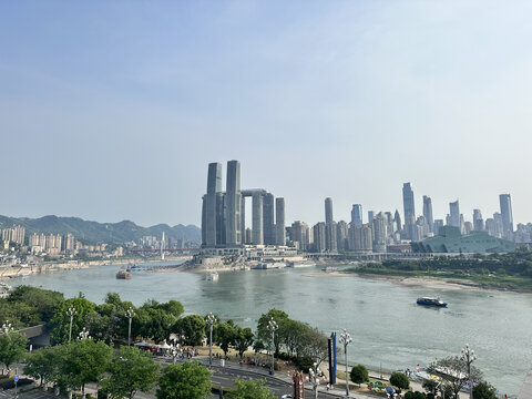 重庆城市江畔风光景致