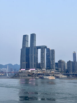 重庆江岸现代高楼景观