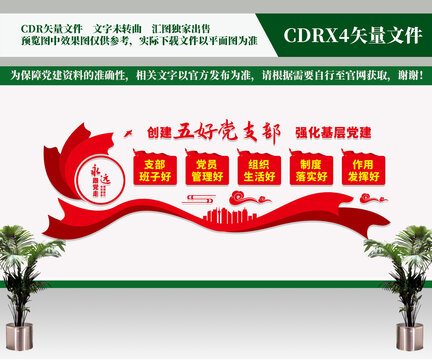 五好党支部形象背景墙
