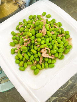 毛豆炒肉丝