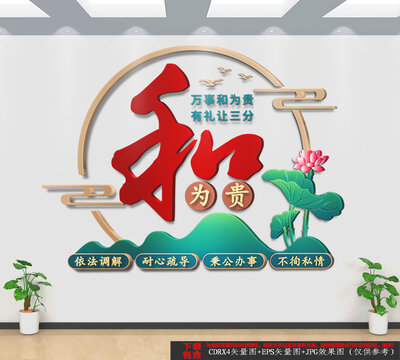 竖版调解室文化墙