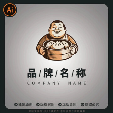 早餐店logo外卖美食夜市包子铺形象