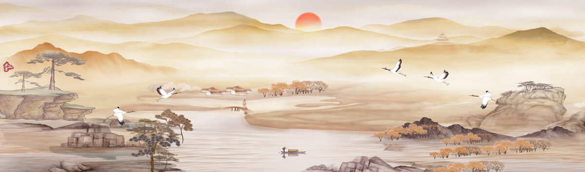 高端中国风山水画