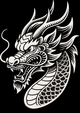 矢量龙头纹身