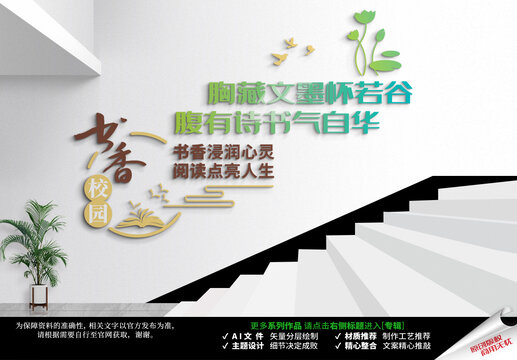 书香校园楼梯文化墙