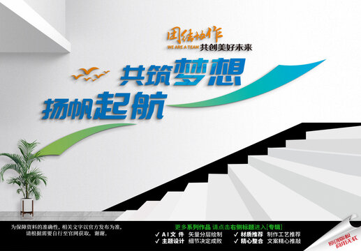 企业楼梯文化墙