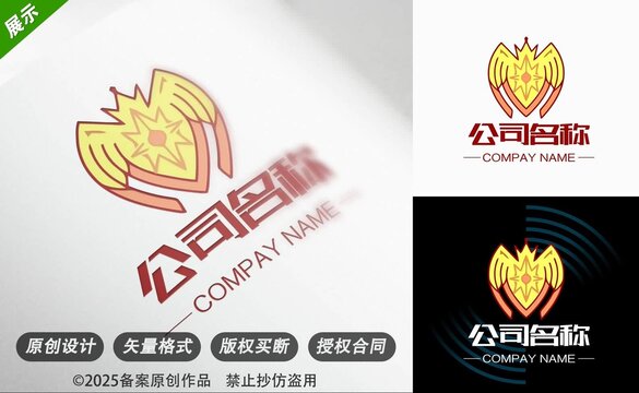 创意盾牌风格企业标志设计